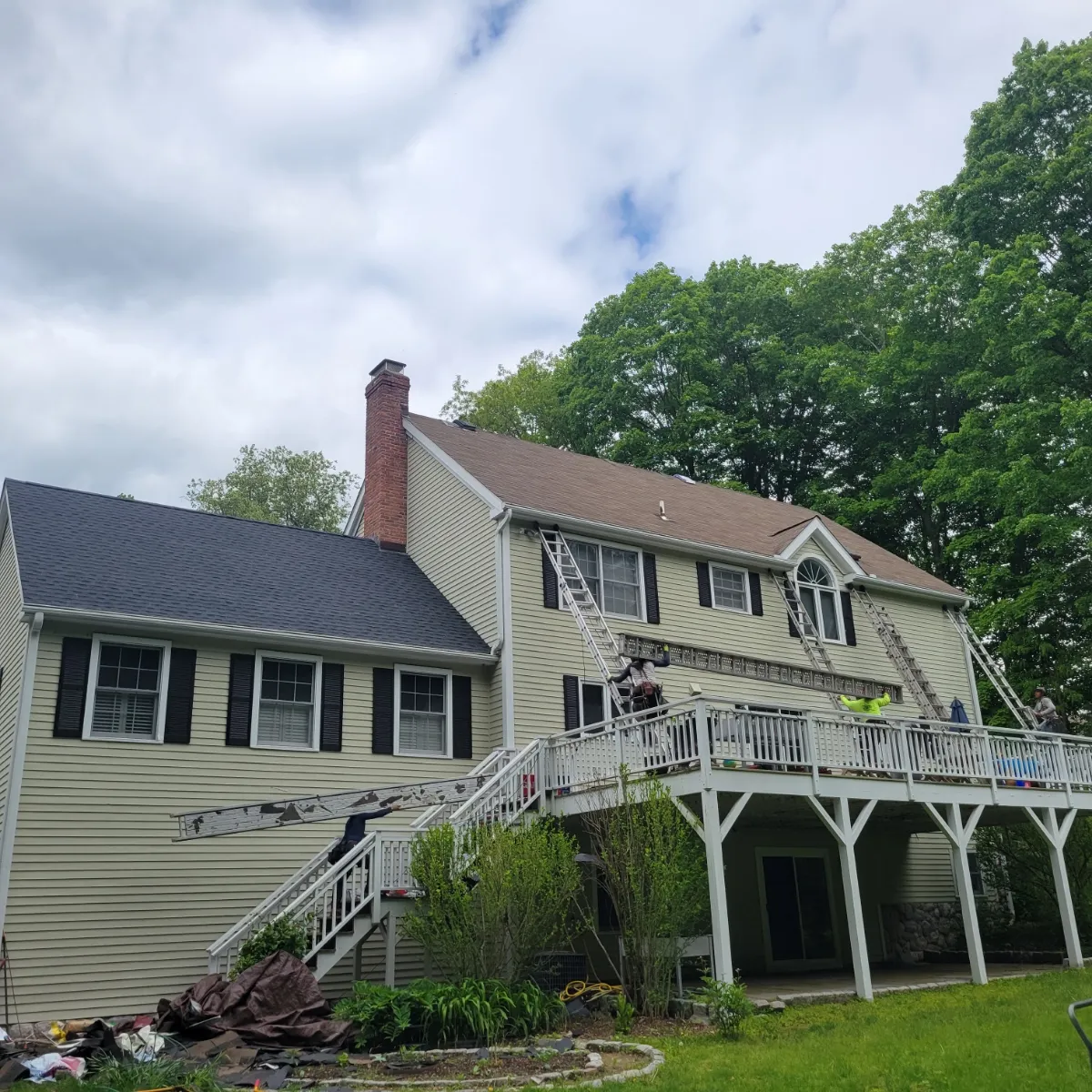 Jason and the Apex crew before a roof replacement in western Connecticut